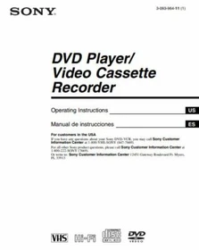 Sony DVD VCR Combo Player or VCR * MANUAL ONLY * *Select Your Model*