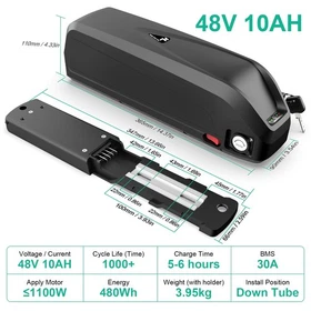 Ebike Battery 36V 48V 52V 13ah/20ah Li-ion Battery for 250W-2000W Electric Bike