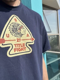 Rare Title Fight band 90s Navy Short Sleeve Unisex T shirt Heavy Cotton NH24990