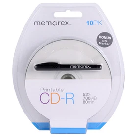 Memorex CD-R 52X 700MB 80MIN Discs (10 Pack) - Assorted Styles