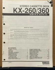 Original Yamaha Service Manual for KX Model Cassette Tape Decks ~ Select One