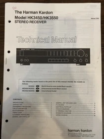 HARMAN KARDON HK 3450 HK 3550 Service Manual *ORIGINAL* BOOK OR PDF-FREE SHIP