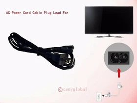 AC Power Cable Cord For Samsung 19" 22" 32" 37" FHD LED LCD Smart TV Television