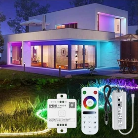Bluetooth 40M 30M 20M 5M Chasing Effect Waterproof RGBIC LED Strip Light 12V PSU