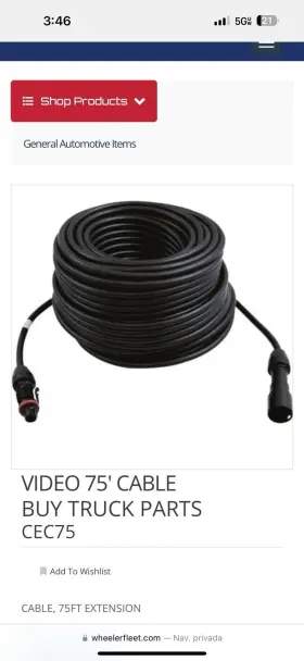 A7H-CEC75 Extension Cablerear View Lcd Monitor Camara