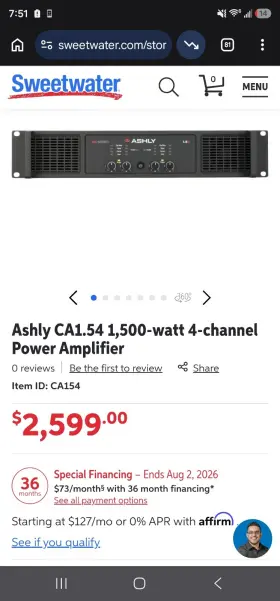 CA1.54 ASHLY Power Amplifier