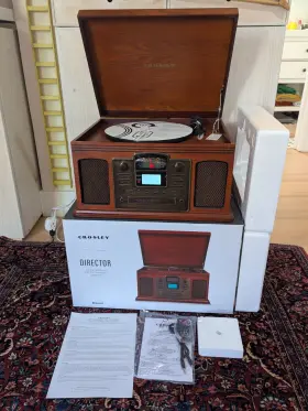 CR2405D-PA CROSLEY Director Record Player Turntable Cd Radio