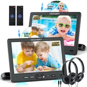 10.1 DESOBRY Car Dvd Player Dual Screen Headrest Mount Pl