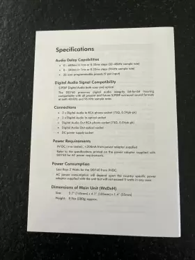 DD740 FELSTON Digital Audio Delay Owners Manual #2