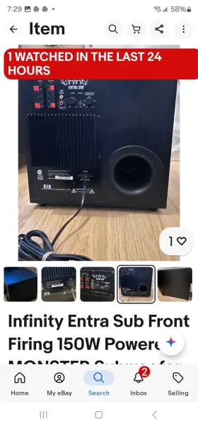 RS32145 INFINITY Entra Subwoofer Watts #3