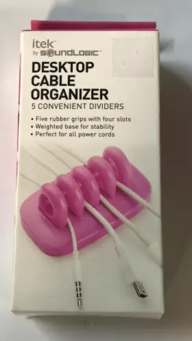 21664 ITEK BY SOUNDLOGIC Desktop Cable Organizer Pink