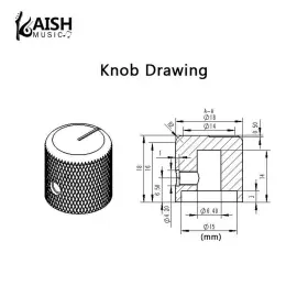 K1817-SILVER KAISH Set Flat Top Guitar Bass Knobs Volume Tone #2