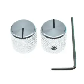 K1817-SILVER KAISH Set Flat Top Guitar Bass Knobs Volume Tone