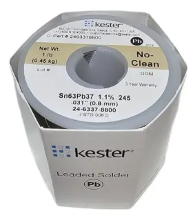 24-6337-8800 KESTER Rosin Cored Wire Solder Roll Clean