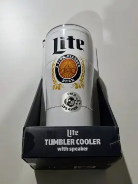 888841 MNS BRANDS Miller Lite Steel Tumbler Bluetooth Speaker