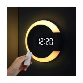 Mc-elsw MOOAS Wooden Frame Led Silent Wall Clock Remote Mod