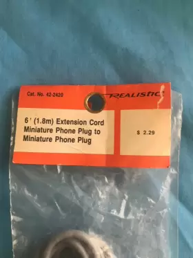 42-2420 REALISTIC BY RADIO SHACK Extension Cord Phone Plug #3