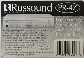 PR-4Z RUSSOUND Zone Audio Video Preamplifier Syst