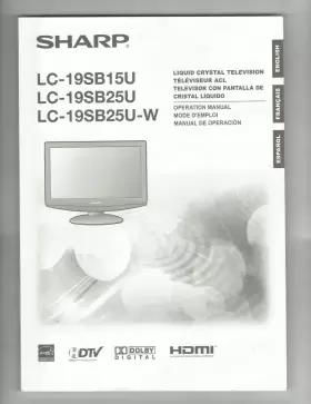 LC-19SB15U SHARP Tv Owners Manual