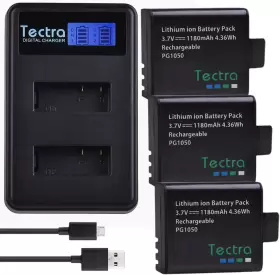445012048009 TECTRA Rechargeable Action Camera Battery Lcd