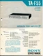 Sony Model TA-F55 Integrated Stereo Amplifier Service Manual