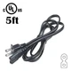 UL 5ft AC Power Cord Cable For PANASONIC PV-D4735S DMP-BD30 DMP-BD70V 2-Prong