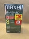 Maxell VHS T160 Standard Grade - 3 Pack 8 Hour Blank Video Cassette Tapes