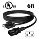 UL 6ft AC Power Cord For Control4 C4-16AMP3-B Multi 16 Channel Digital Amplifier
