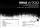 Yamaha A-700 Amplifier Owners Manual