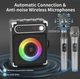 JYX-S55 PORTABLE Karaoke Machine 2 Wireless Mics, Bluetoot,  AUX, RGB LIGHTS!