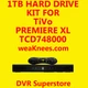 1TB TIVO HARD DRIVE UPGRADE/REPAIR KIT FOR TCD748000 SERIES4 PREMIERE - 6 MO WAR