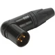 Neutrik NC3MRX-B XLR Right Angle Male Black Gold Contacts