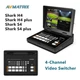 AVMATRIX Shark H4 S4 Plus 4-Channel 10.1inch SDI HDMI Video Switcher Streaming 