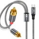 6.6ft 24-bit/96kHZ USB C to RCA Audio Cable, Type C to 2RCA Jack Male