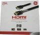 GE 25ft HDMI Cable w/Ethernet, Gold Plated Connectors Full HD 1080p Black 33577