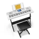 Donner DEK-610S Keyboard Piano 61 Key 249 Voice Rhythm + Stand Stool Mic | White