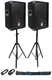 (2) Rockville RSG8 8&rdquo; 300 Watt 2-Way 8-Ohm Passive DJ PA Speaker +Stands +Cables