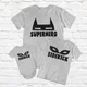 SUPERHERO SIDEKICK Mask Matching Family T-Shirt Set Father Mother Kids Baby Grow