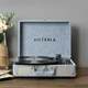 VICTROLA JOURNEY+ SIGNATURE BLUETOOTH SUITCASE RECORD PLAYER - LIGHT GREY LINEN