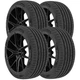 (QTY 4) 245/45R17 Prinx HiRace HZ2 A/S 99Y XL Black Wall Tires