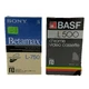 2 Sony Betamax Blank Video Tapes - Sony ES L-750 & BASF L 500 - New & Sealed