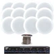 12x Pyle 5.25" 150W In-Wall/In-Ceiling Speakers, 6 Channel Speaker Selector
