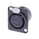 10X - NEUTRIK NC5FD-L-B-1 5 PIN XLR FEMALE D-TYPE MOUNT (BLACK/GOLD)