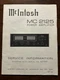 McIntosh MC2125 AZ1001 Power Amplifier Amp Service Information Manual Original