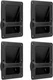 QWORK Plastic Speaker Cabinet Handles, 4 Pack Recessed Holder, 6.38" x Black 