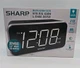 SHARP Dual Alarm Clock with Jumbo Easy to Read 1.8&rdquo; White LED Display,Black Case
