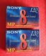2 SONY Standard Grade MP 120 Video 8 BRILLIANT COLOR & SOUND New & SEALED