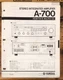 Yamaha A-700 Amplifier  Service Manual *Original*