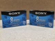 Sony 8mm Standard MP 120 min Blank Video Cassette Tape (P6-120MPL) SEALED 2PK
