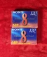 Lot Of 2 Sony Video 8 MP 120 Min 8mm Standard Grade P6-120MPD Tapes - New Sealed